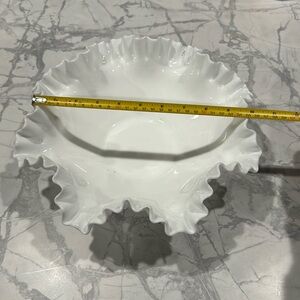 Vintage milk glass fruit bowl.